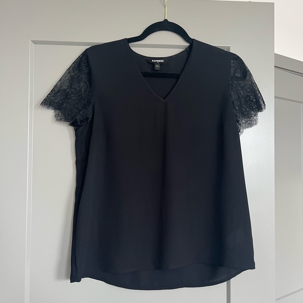 Express Black Lace Top